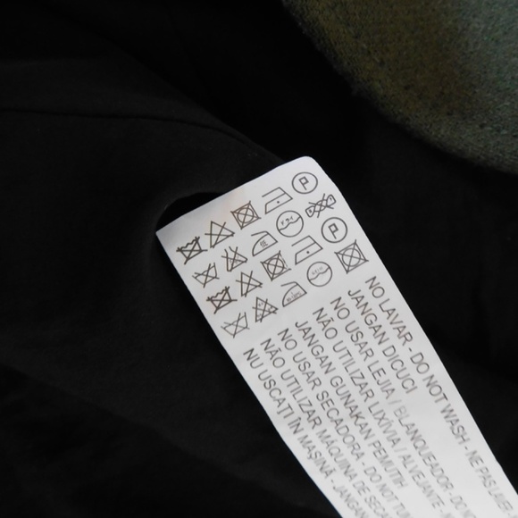 ZARA Green Army Jacket Pea Coat Wool Double Breasted Jacket Military Small - Picture 15 of 16